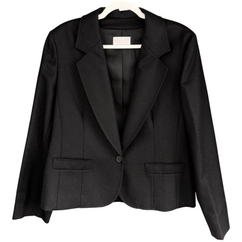 A6 Pendleton Blazer 100% Virgin Wool Black Vintage 90s Made in USA 16‎